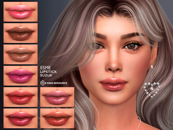 Sims 4 — Esme Lipstick N1 1 4 by Suzue — 15 Swatches