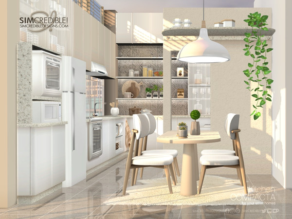 Sims 4 — Compacta Dining Area by SIMcredible! — This is the dining area of our Compacta Series. Featuring dividers to