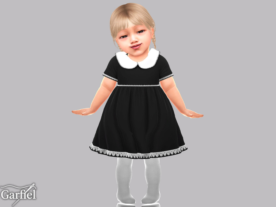 The Sims Resource | Infant - Sweet formal dress with rounded collar and ...