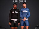 Sims 4 — CRISTOFER set by ali1 — Simlish Lettering Sweatshirt and Shorts