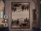 Sims 4 — Mountain Bear Rug by ChromeAndChaos — A rustic rug featuring bears, mountains and trees. A great addition to