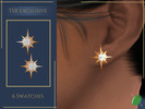 Sims 4 — Star Nova Earrings by Pitted0live — Stud earrings in a star shape with a gemstone Custom catalog image