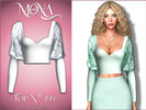 Sims 4 — Top with puffed lace sleeves by Mona — -New mesh-