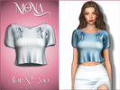 Sims 4 — Blouse with little bows by Mona — -New mesh-