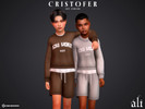 Sims 4 — CRISTOFER set - child by ali1 — Simlish Lettering Sweatshirt and Shorts