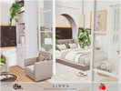 Sims 4 — Linda - bedroom by melapples — a comfortable double bed bedroom in neutral colors. 8x6