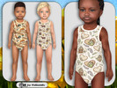 Sims 4 — Toddler Farmhouse Bodysuit by Pelineldis — Kids fashion clothing: five bodysuits for toddler boys and girls with