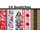 Sims 4 — Vintage Love Wallpaper Folk Red by atinoski — Vintage Love Wallpaper Folk Red is a Sims 4 wallpaper set