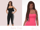 Sims 4 — Asta Top by Dissia — Sleeveless tight top with white stripes on sides