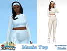 Sims 4 — Mania Top by Dissia — Long sleeves plaid short crop top perfect for fitness instructor