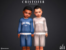 Sims 4 — CRISTOFER set - toddler by ali1 — Simlish Lettering Sweatshirt and Shorts
