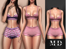 Sims 4 — Cherry Blossom Set - top and short by Mydarling20 — Outfit Information Age Groups: Teens, Young Adults, Adults,