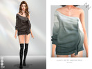 Sims 4 — SLIGHTLY BELTED SWEATER DRESS by ZNsims — slightly slanted shoulders, sweater, dress, short skirt, bare