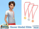 Sims 4 — Racer Medal Kids by Dissia — Winning prize in three versions: 1st, 2nd and 3rd place