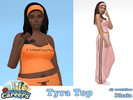 Sims 4 — Tyra Top by Dissia — Short neck tank top with print - perfect work from home fit :D