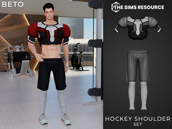 Sims 4 — Hockey Shoulder - Set by Beto_ae0 — American football player outfit, enjoy it