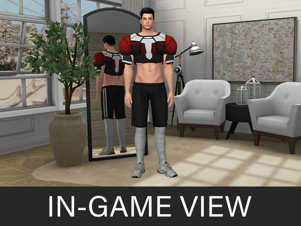Sims 4 — By Beto - Hockey Shoulder (Top) by Beto_ae0 — American football player outfit, enjoy it