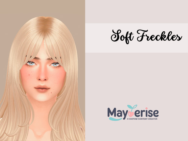 Sims 4 — Soft Freckles by Maycerise — Soft Freckles is a subtle skin detail that adds soft and natural looking freckles