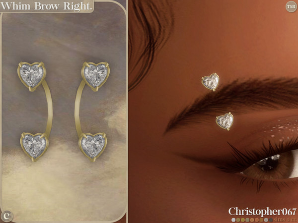 Sims 4 — Whim Brow Piercing Right -  Diamond Heart-Shaped Piercing by christopher0672 — This is a lovely set of