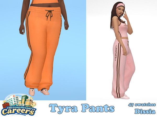 Sims 4 — Tyra Pants by Dissia — Baggy tied loungewear sporty pants tied at front - perfect work from home fit :D