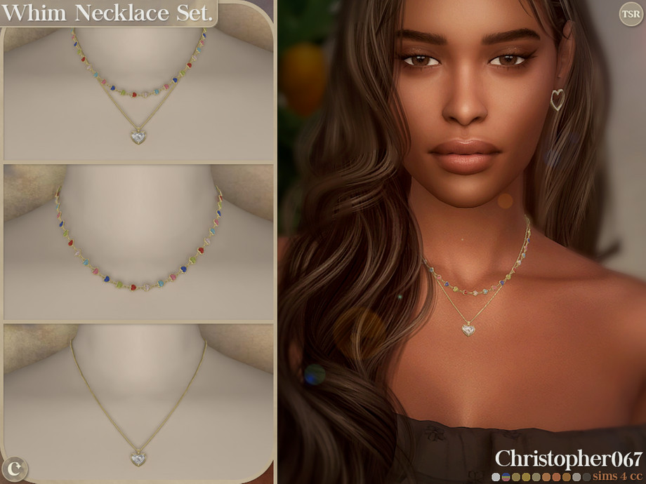 アクセサリー cdsyw785karats sama The Sims Resource | Whim Necklace Set - Diamond Heart Charm