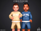 Sims 4 — CRISTOFER set - infant by ali1 — Simlish Lettering Sweatshirt and Shorts