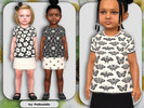 Sims 4 — Toddler Onyx and Ivory Blouse and Skirt Set by Pelineldis — Kids fashion clothing: five mini skirts and blouses