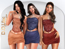 Sims 4 — Amber Glow Set by DOLilac — Includes: (Top + Bottom)