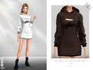 Sims 4 — ONE-PIECE LONG-SLEEVED SHORT SKIRT by ZNsims — one-piece dress, long sleeves, short skirt, with a hat, layered