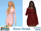 Sims 4 — Sucu Dress by Dissia — Long sleeves short layered on skirt buttoned bare shoulders dress