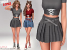 Sims 4 — Layla - Pleated mini skirt with belt by Layla — Female pleated skirt with belt This set was released early on my