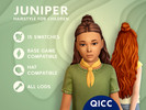 Sims 4 — Juniper Hair by qicc — Long wavy half up bun hairstyle. - Maxis Match