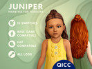 Sims 4 — Juniper Hair by qicc — Long wavy half up bun hairstyle. - Maxis Match