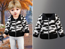 Sims 4 — Infant - Cute animal print puffer jacket for chilly days by Garfiel — A cozy infant jacket with a bold black and
