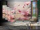 Sims 4 — Abstract Flowers Mural series one by Emerald — Abstract flowers will add color and movement to your room such as
