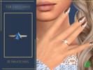Sims 4 — Tris Gemstone Ring by Pitted0live — Cute triangle gemstone ring for the right ring finger Custom catalog image