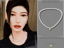 Sims 4 — Anne Pearl Necklace by Glitterberryfly — A pearl necklace with disc pendant