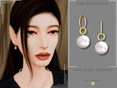 Sims 4 — Anne Pearl Earrings by Glitterberryfly — A hoop pearl earring set in gold