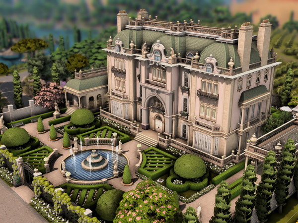 Sims 4 — Spring Palace - NO CC by plumbobkingdom — This spring palace enchants with its elegant and delicately ornamented