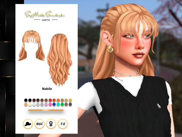 Sims 4 — Nabile Hairstyle by sehablasimlish — Hope you like it and enjoy it. Maxis Match
