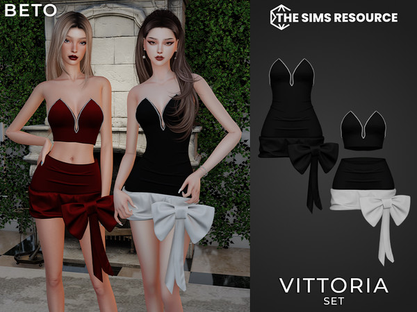 Sims 4 — Vittoria - Set by Beto_ae0 — Flirty party dress with diamonds