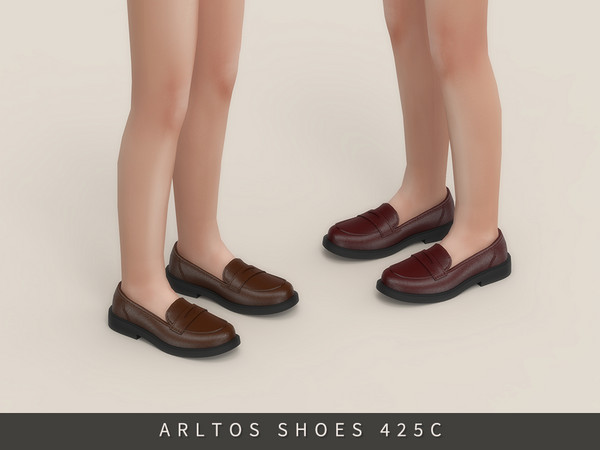 Sims 4 — Classic Uniform Shoes Child by Arltos — 8 colors.