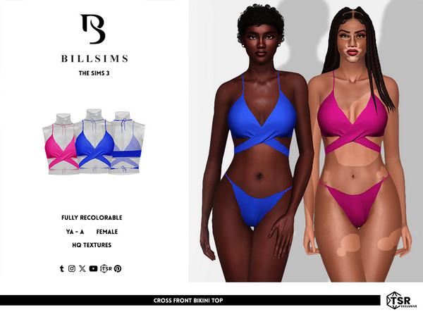 Sims 3 — Cross Front Bikini Top by Bill_Sims — This bikini top features cross front design creating a wrap effect! -