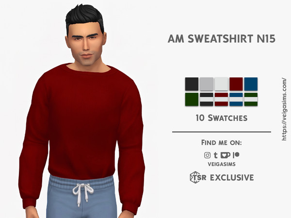 Sims 4 — AM SWEATSHIRT N 1 5 by David_Mtv2 — New mesh;