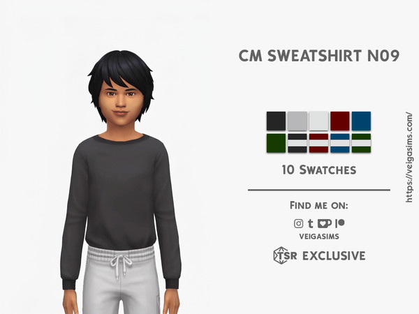 Sims 4 — CM SWEATSHIRT N9 by David_Mtv2 — New mesh;