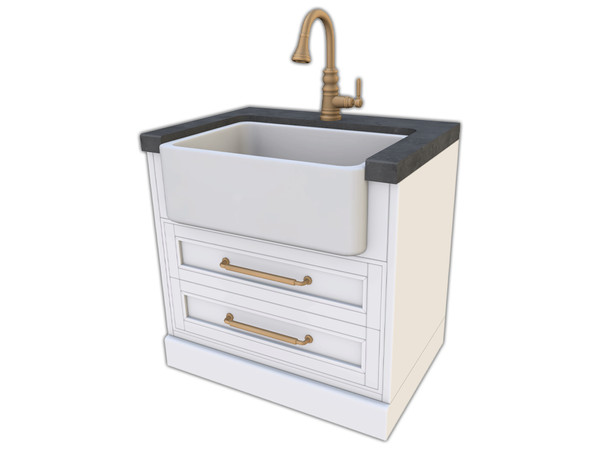 Sims 4 — Comiko Kitchen Modern Farm Sink - marble | Kitchen by Comiko — Part 2 - Modern Farm Kitchen Set is base game