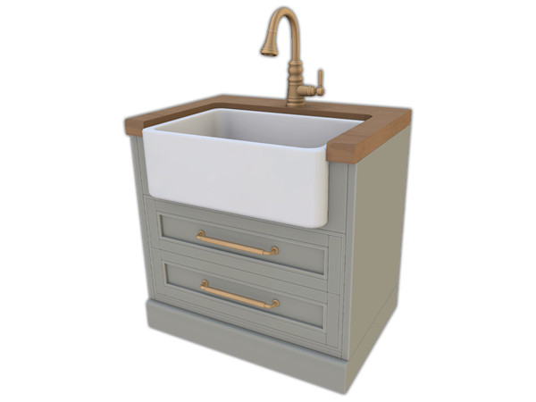 Sims 4 — Comiko Kitchen Modern Farm Sink - wood | Kitchen by Comiko — Part 2 - Modern Farm Kitchen Set is base game