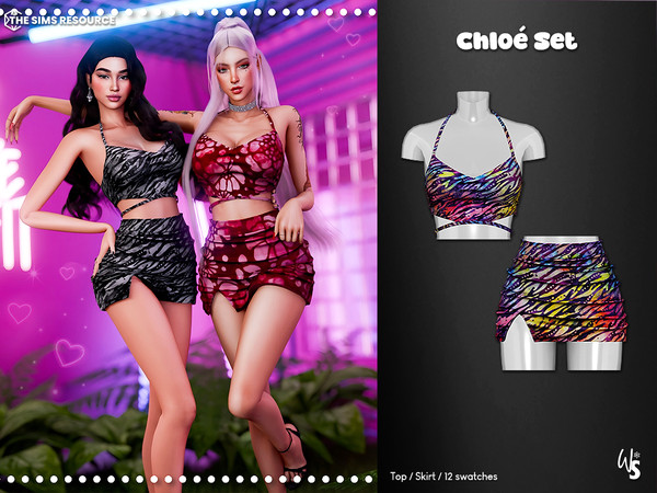 Sims 4 — Chloe Clothing Set by WisteriaSims — for woman