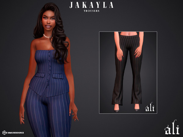 Sims 4 — JAKAYLA trousers by ali1 — 6 Piece Set including: Shirts with tie, Waistcoat, trousers and skirt.
