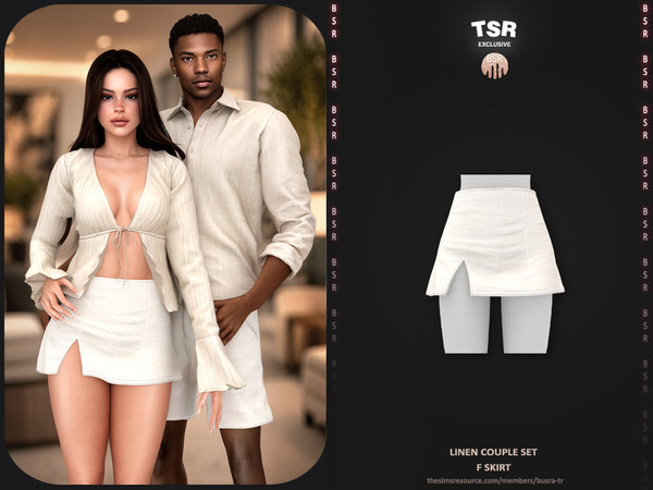 Sims 4 — Linen Couple Set - F Skirt BD1673 by busra-tr — - BD1673